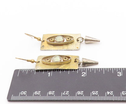 925 Sterling Silver Vintage Earrings Modernist Design Gemstone  EG13588