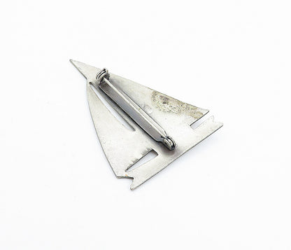 925 Sterling Silver  Vintage Antique Chai Life Hebrew Boat Brooch Pin  BP1283