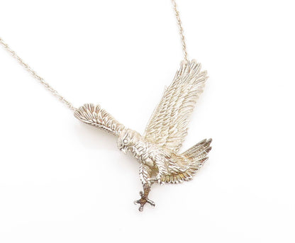 925 Sterling Silver Vintage Necklace JC FERRARA Majestic Eagle Chain  NE4637
