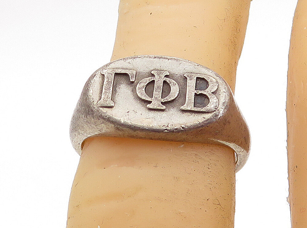 925 Sterling Silver  Vintage Petite College Sorority Band Ring Sz 4.5  RG7139
