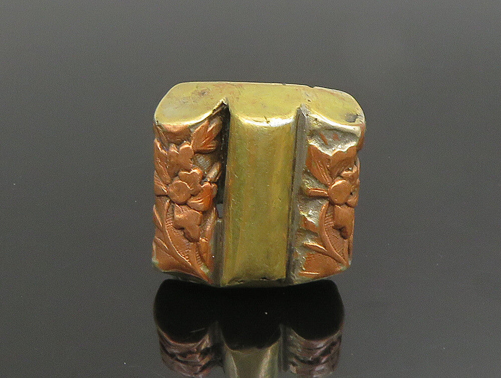 UNCAS 925 Sterling Silver  Vintage Ribbed Two Tone Flower Ring Sz 6.5  RG24665