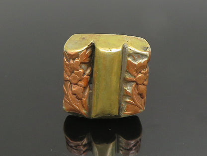 UNCAS 925 Sterling Silver  Vintage Ribbed Two Tone Flower Ring Sz 6.5  RG24665