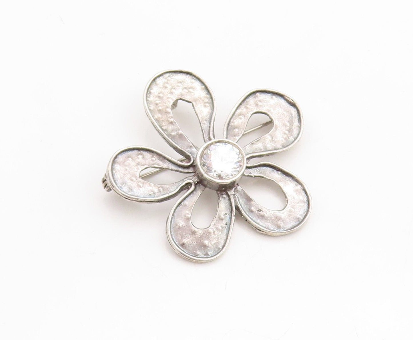 925 Sterling Silver Vintage Brooch Pin SILPADA Cutout Topaz Flower  BP11369