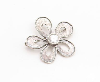 925 Sterling Silver Vintage Brooch Pin SILPADA Cutout Topaz Flower  BP11369