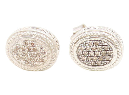 925 Sterling Silver Vintage Earrings OLIVIA Real Diamonds Elegant Stud  EG14148