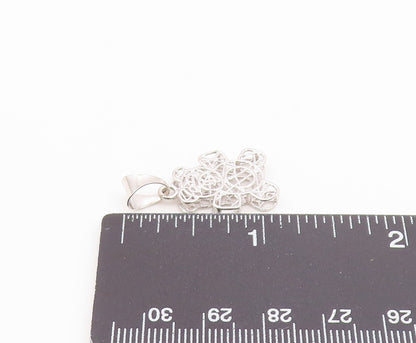 925 Sterling Silver  Etching Detail Wired Teddy Bear Drop Pendant  PT1394
