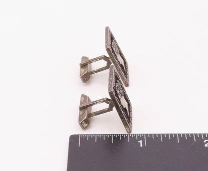 FENWICK & SAILORS 925 Silver  Vintage One Penny Postage Stamp Cufflinks TR3283