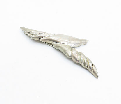 925 Sterling Silver  Vintage Smooth Soaring Bird Motif Brooch Pin  BP2238
