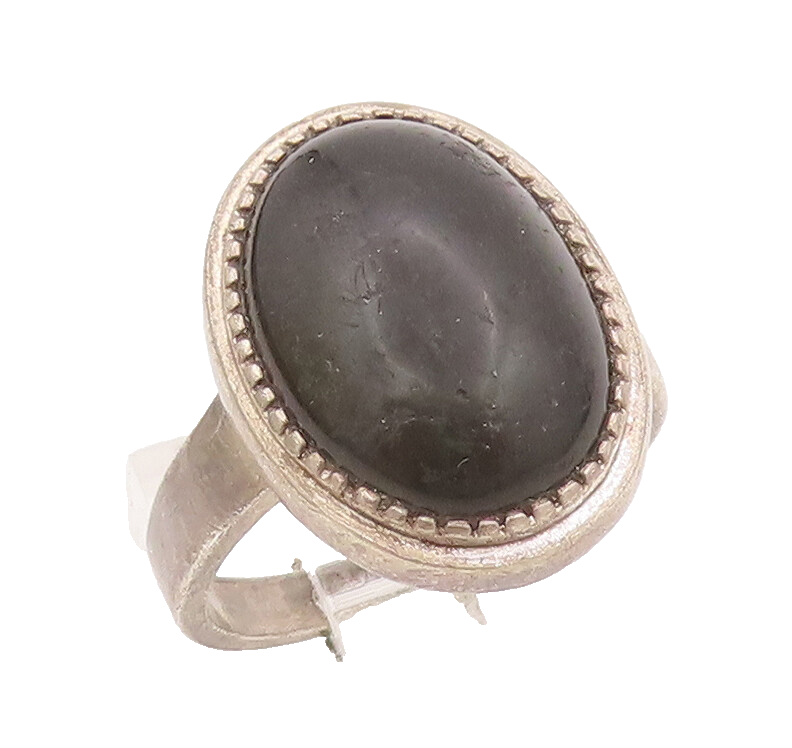 925 Sterling Silver Vintage Ring ESPO Minimalist Oval Cabochon Onyx Sz 8 RG28083