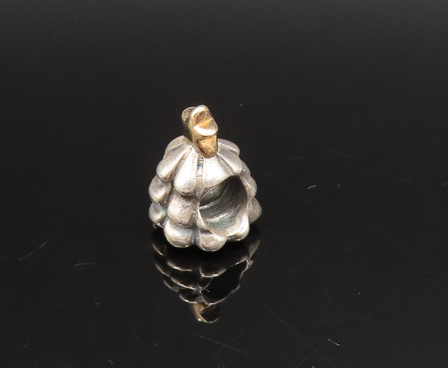 PANDORA 14K GOLD & 925 Silver  Vintage Christmas Tree Charm Pendant  PT21250