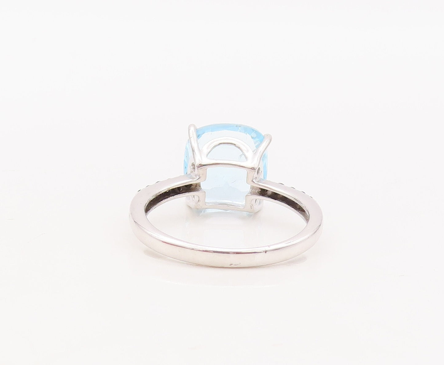 925 Sterling Silver Vintage Ring Square Cut Blue Topaz & Spinel  Sz 7 RG29890