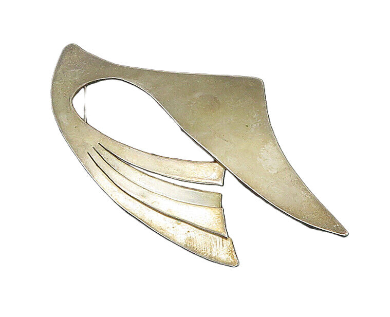 MEXICO 925 Sterling Silver  Vintage Modernist Designed Brooch Pin  BP7635