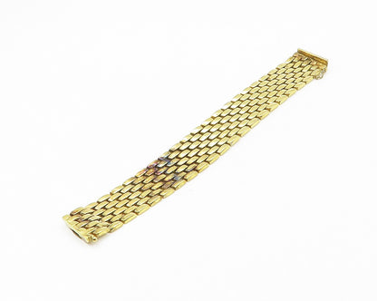 925 Sterling Silver Vintage Gold Plated Brick Layer Chain Bracelet  BT7159