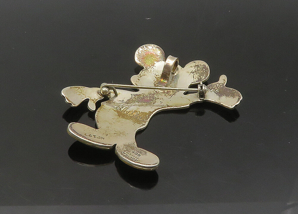 SHEILA MEXICO 925 Silver  Vintage Two Tone Mickey Mouse Brooch Pin  BP8698