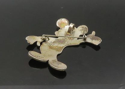 SHEILA MEXICO 925 Silver  Vintage Two Tone Mickey Mouse Brooch Pin  BP8698