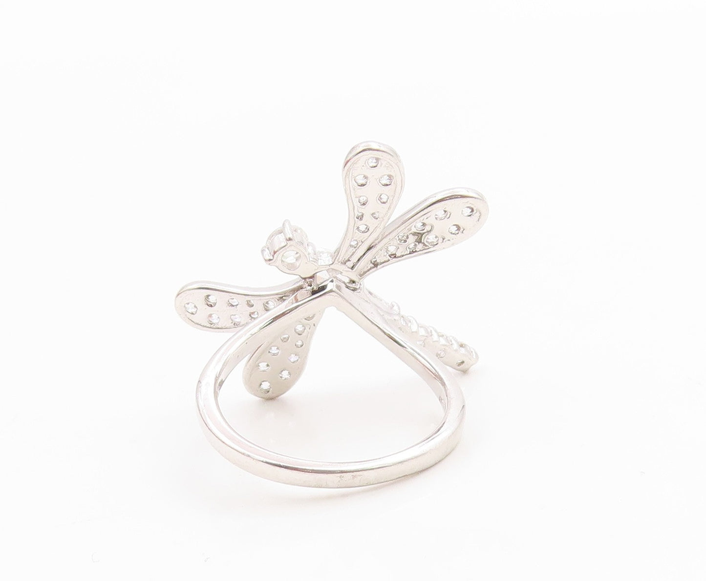 925 Sterling Silver Vintage Ring Multi Shape CZ Dragon Fly Motif  Sz 7  RG35867