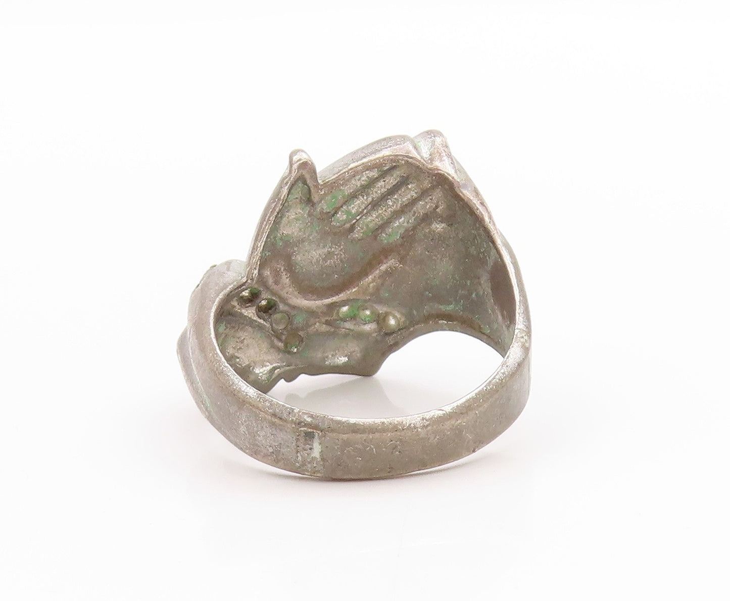 925 Sterling Silver Vintage Ring Religious Topaz Praying Hands  Sz 12  RG33389