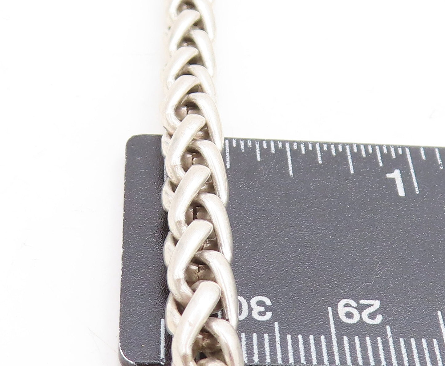 UNO DE 50 925 Silver  Vintage P Initial Pendant Wheat Chain Necklace  NE2175