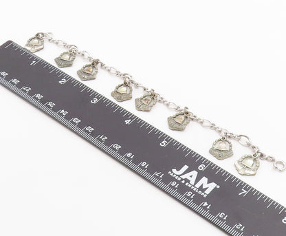 925 Sterling Silver Vintage Bracelet OC TANNER Attendance Award Charm  BT12155