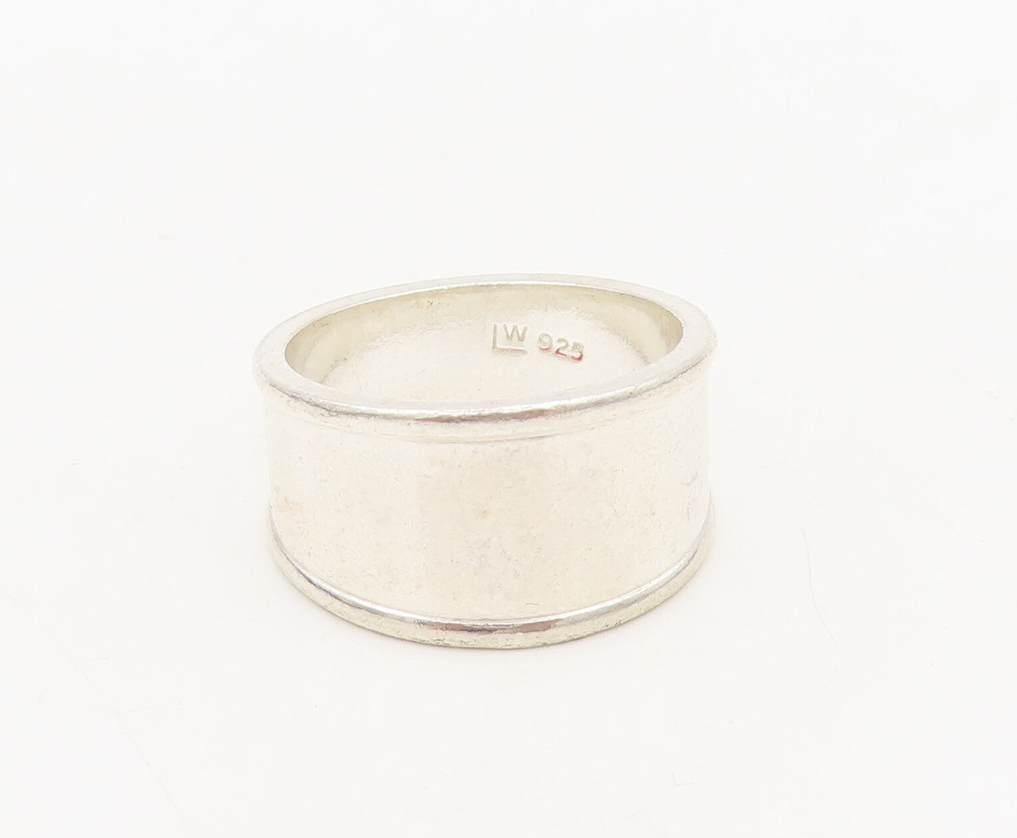 925 Sterling Silver  Vintage Minimalist Solid Raised Edge Ring Sz 7  RG27056