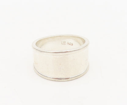 925 Sterling Silver  Vintage Minimalist Solid Raised Edge Ring Sz 7  RG27056