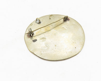 925 Sterling Silver  Vintage Antique Turquoise Dancers Brooch Pin  BP3946