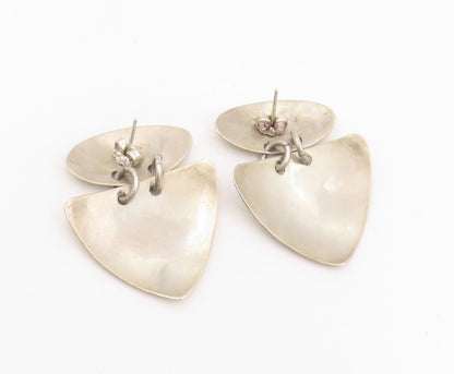 925 Sterling Silver Vintage Earrings Etched Celestial Shooting Star Drop EG13807