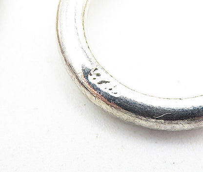 925 Sterling Silver  Polished Open Circle Floral Twist Chain Bracelet  BT1619
