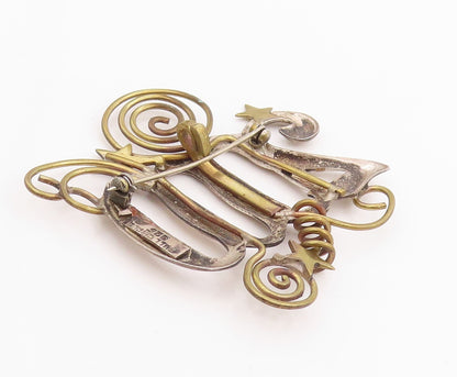 925 Sterling Silver Vintage Brooch Designer Cutout 2000 Celebration  BP11749