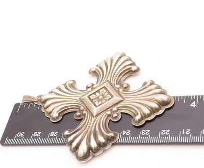 925 Sterling Silver Vintage Pendant REED & BRTON Large Swirls Etched  PT23790