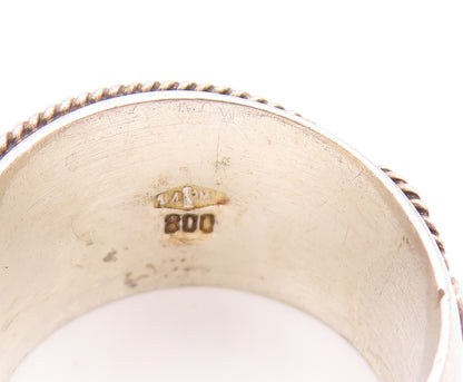 DESIGNER 925 Silver Vintage Rope Twist Swirl Detail Band Ring  Sz 7  RG13161