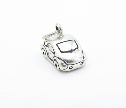 925 Sterling Silver  Vintage Petite Shiny Buggy Car Motif Drop Pendant  PT4257