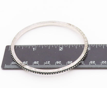 925 Sterling Silver  Vintage Dark Tone Spiked Detail Bangle Bracelet  BT6891