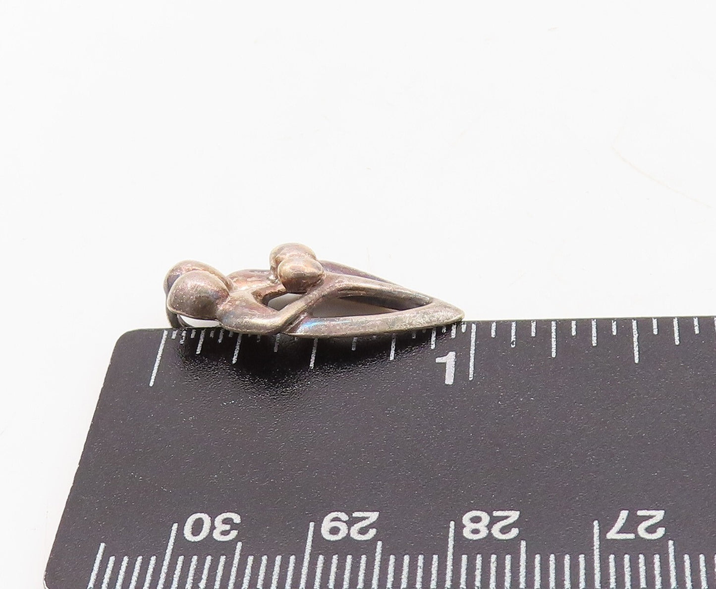 925 Sterling Silver Vintage Pendant Dark Tone Happy Community Cutout  PT23617