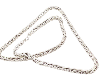 925 Sterling Silver  Vintage Swirly Lock Link Long Chain Necklace  NE4072