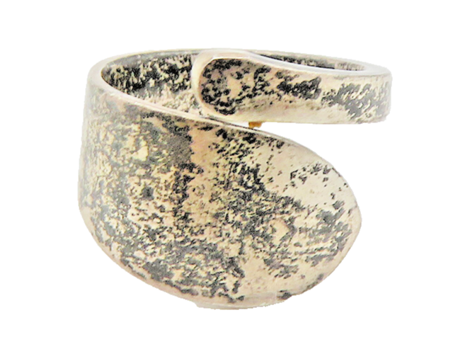 925 Sterling Silver  Vintage Oxidized Smooth Bypass Band Ring Sz 6.5  RG19533
