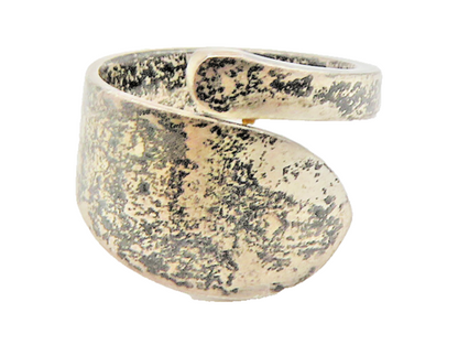 925 Sterling Silver  Vintage Oxidized Smooth Bypass Band Ring Sz 6.5  RG19533