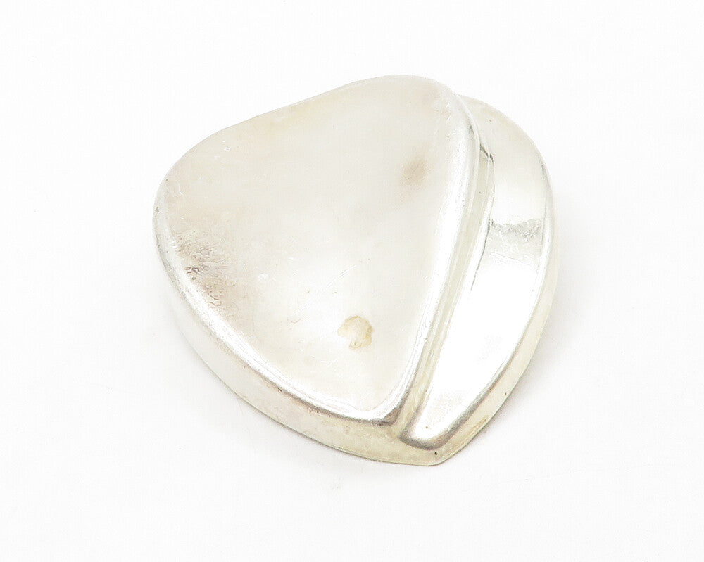 MEXICO 925 Sterling Silver  Vintage Shiny Modernist Leaf Brooch Pin  BP5123