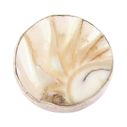 925 Sterling Silver Vintage Ring Designer Sea Shell Disk  Sz 9  RG33199