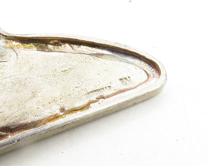 NR 925 Sterling Silver  Vintage Enamel Coated Swirl Vine Brooch Pin  BP4033