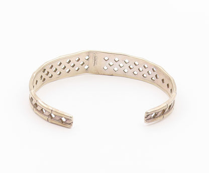 INTERNATIONAL 925 Sterling Silver Vintage Weaved Design Cuff Bracelet BT8323