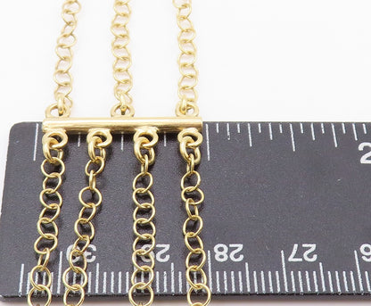 925 Sterling Silver Vintage Necklace Gold Plated Multi Cutout Designer  NE4506