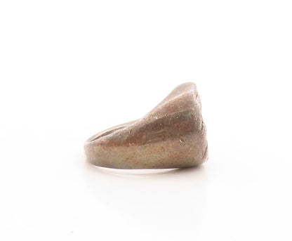 925 Sterling Silver Vintage Ring Dark Tone Etched Swirled Tail  Sz 5.5  RG31497