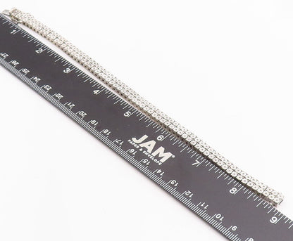 925 Sterling Silver Vintage Bracelet Floral Etched Band Black Diamonds  BT10630