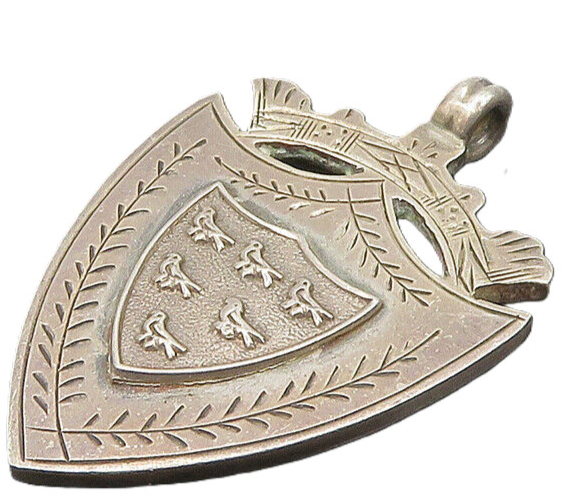 ENGLAND 925 Silver  Vintage Antique 3 Miles Youth Champ 1935 Pendant  PT15289