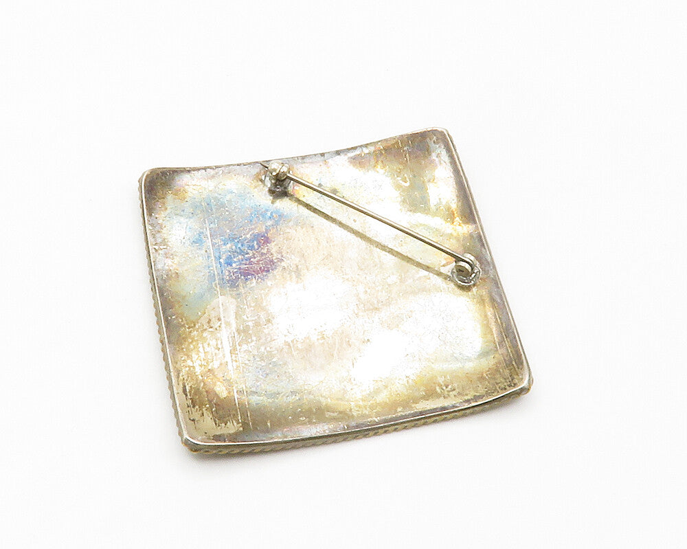 DESIGNER 925 Sterling Silver  Vintage Shiny Etched Floral Brooch Pin  BP5765