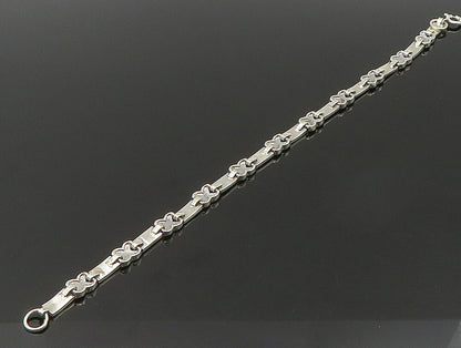 925 Sterling Silver  Marcasite Linked XO Chain Bracelet  BT1063
