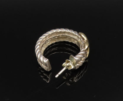DESIGNER 14K GOLD & 925 Silver  Vintage Two Tone Singles Lot Earrings  EG12087