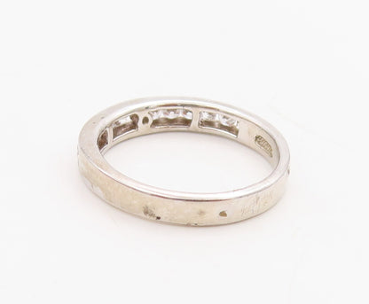 925 Sterling Silver Vintage Ring Minimalist Topaz Inlay  Sz 7  RG30549