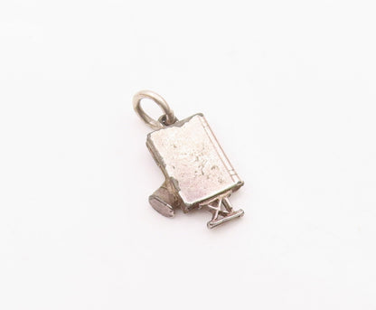 925 Sterling Silver  Vintage Petite Hand On Bible Drop Pendant  PT16722